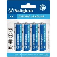 4ks Tužková Baterie AA Alkalická Westinghouse AA (LR6, AM3, MN1500, E91, 15A, MIGNON) 1,5V